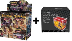 MINT Pokemon SM6 Forbidden Light Booster Box PLUS Acrylic Ultra Pro Cache Box 2.0 Protector